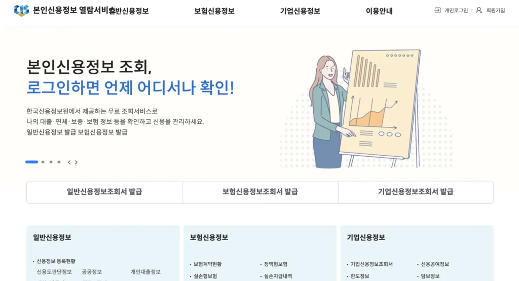크레딧포유 홈페이지